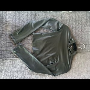 Vegan leather crop top